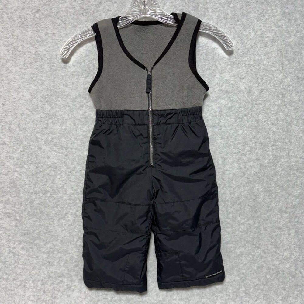 Kids Black & Gray Insulated Snow Overalls